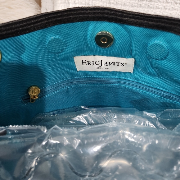 ERIC JAVITS TOTE BAG. RAFFIA BAG, STRAW BAG EUC - Picture 6 of 12